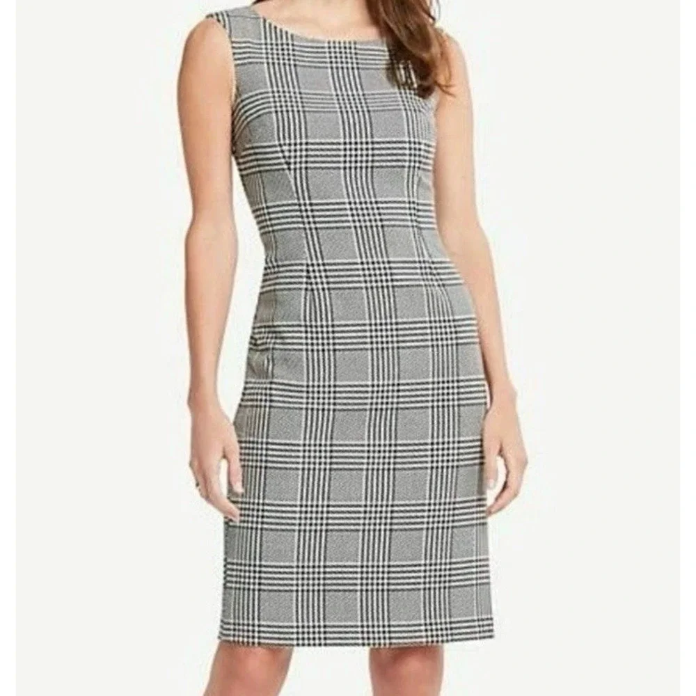 Ann Taylor Women's Sleeveless‎ Plaid  Dress Knee Length, Business/Office Wear